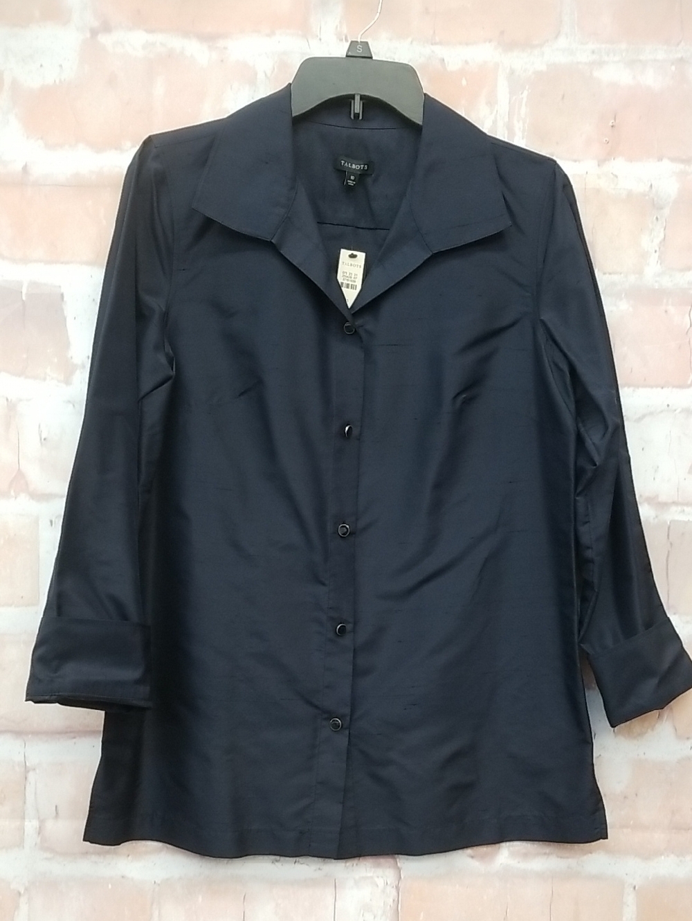 NWT Talbots Dark Navy Button-Down Women's Shirt Size 10